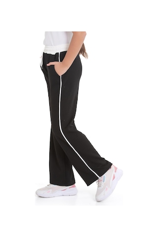 Kız Çocuk Eşofman Alt 7-14 Yaş Double Face Kumaş 12344 Siyah