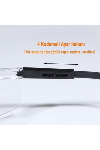 Baymax İş Güvenlik Gözlüğü Kulak Ayarlı Koruyucu Çapak Gözlük Şeffaf 12 Adet