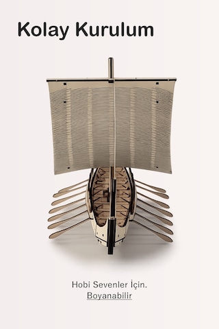 Kılavuzlu Viking Gemi Maketi Ahşap Hobi Seti