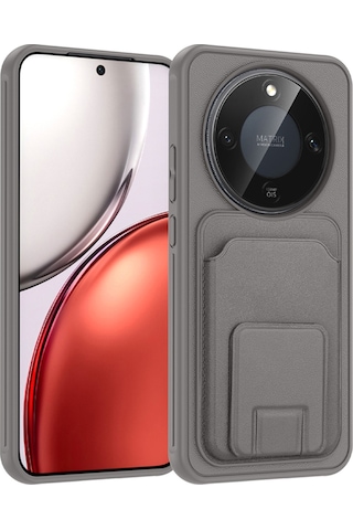 Honor Magic 8 Lite 5g İçin Uyumlu Tpu Korumalı Kart Bölmeli Deri Dokulu Kılıf