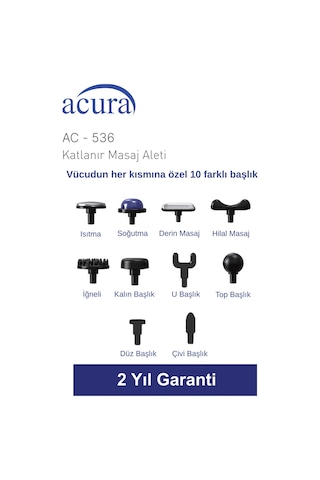 Acura Ac-536 Isıtmalı & Soğutmalı Profesyonel Katlanır Masaj Aleti Siyah