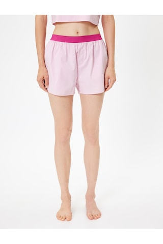 Koton Boxer Şort Pijama Altı Standart Lastikli Bel Pamuklu Bol Kalıp Pembe 4slk80069mw Gül
