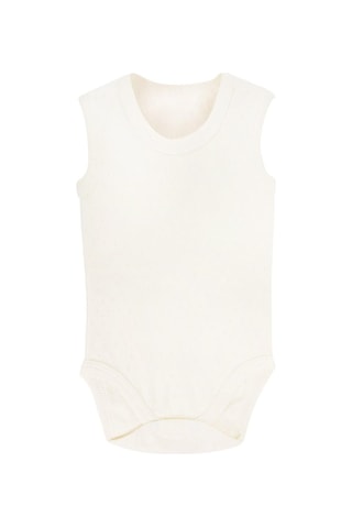 Sema Baby Jakarlı Askılı Badi Body - Beyaz 6-9 Ay Beyaz - Açık Lacivert