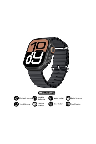 Harvox Hk 11 Ultra 3 Amoled Akıllı Saat Iphone Ve Android Tüm Telefonlara Uyumlu 49 Mm Siyah