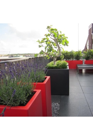 Mofiba Fiberglass Saksı Kare 35cm 35cm 35h Cm Kırmızı