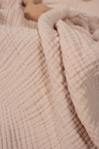 Müslin Püsküllü 4 Katlı Müslin Battaniye 90x120 Cm - Ze4katlı Ekru