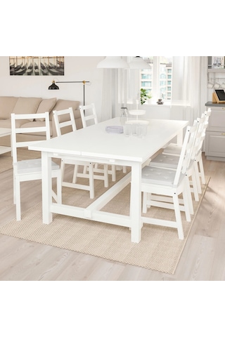 Ikea Beyaz Geniş Yemek Masası - Açılır Yemek Masası