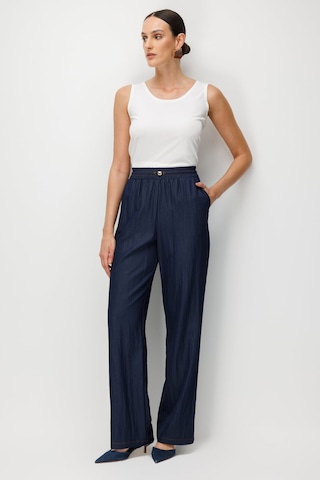 Ekol Kadın Beli Lastikli Bol Paça Pantolon 1224 Indigo