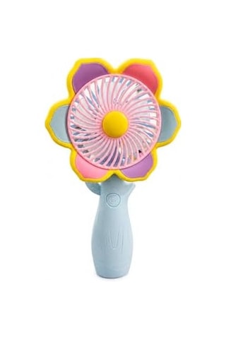 Mini El Fanı Usb Şarjlı Type-c Bağlantılı 3 Kademeli Taşınabilir Elektrikli Fan Masaüstü Ve El Tipi Kullanım Renk Serinletici Fan Mavi Pembe Sarı Çiçek