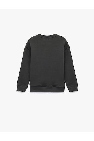 Koton Lisanslı Wednesday Baskılı Uzun Kollu Bisiklet Yaka Oversize Sweatshirt Antrasit 6wkg10555ak Antrasit