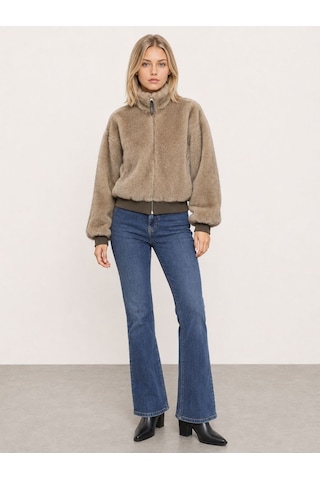 Loft Kadın Bej Kapüşonlu Oversize Mont Lf2043908 Q1.v1