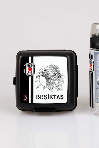 "dekomus Cep Defteri Hediyeli" Yeni Sezon Lisanslı Beşiktaş Beslenme Kabı Ve 500 Ml Trıtan Matara Yemek Seti Altın