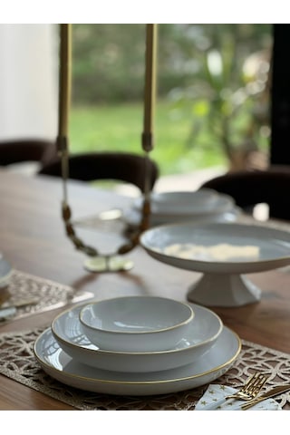 Altın Yaldızlı Çorba Kasesi Çap 14cm Yükseklik 4cm