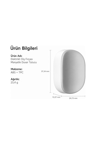 Laifen Mıknatıslı Beyaz Diş Fırçası Duvar Askı Aparatı