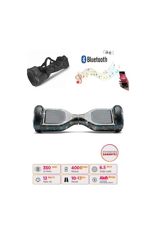 Elektrikli Kaykay Scooter Akıllı Denge Hoverboard + Hoverkart + Çanta Full Ledli Extrem Paket D18
