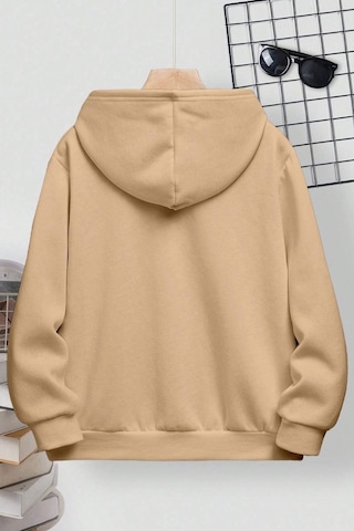 Uyguntarz Mountain Baskılı Erkek - Kız Çocuk Rahat Kalıp Sweatshirt Bej