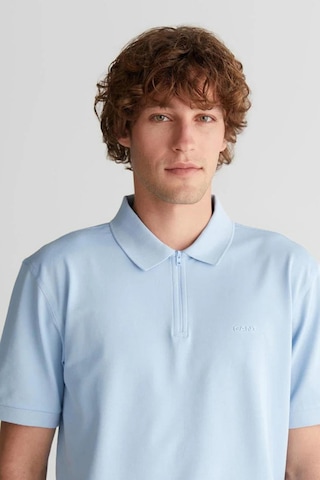 Gant Erkek Mavi Regular Fit Yarım Fermuarlı Baskılı Polo Yaka T-shirt-14840