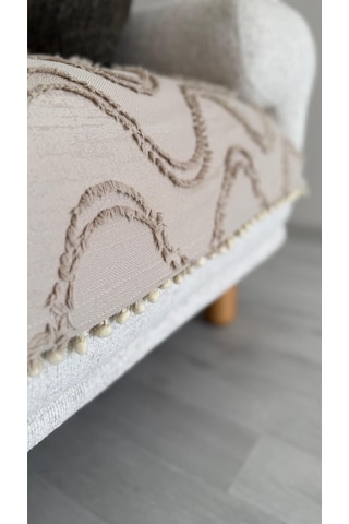 Diletto Bohem Ponponlu Dalgalı Oturma Yerini Kapatan Koltuk Örtüsü Vizon 90 X 200 Vizon