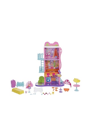 Enchantimals Şehir Evi Ve Kafe Oyun Seti 71 Cm , Bebek, Köpek Figürü Ve Aksesuarlarıyla, 4 Yaş Ve Üzeri Hhc18