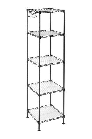 Banyo Rafı, Ayaklı Raf, Metal, Sağlam, 100 Kg'a Kadar Taşıma Kapasitesi Lgr23bk Siyah