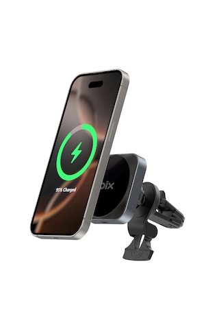 Bix Bxch10 15w Kablosuz Şarj Destekli Araç İçi Telefon Tutucu Gri