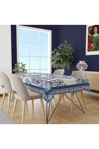 Adawall Blue Flowers Masa Örtüsü