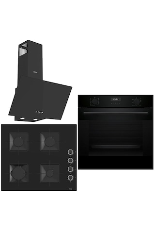 Bosch&ferre HUA717BA0T-SS205-D086 Black City Ankastre Set