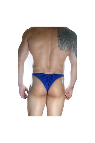 Don Moris Erkek Mavi Arkası Büzgülü Brazillian Slip Iç Çamaşırı Mavi