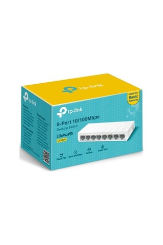8 Port 10-100 Mbps Switch, Plastik Kasa İle Dayanıklı Tasarım