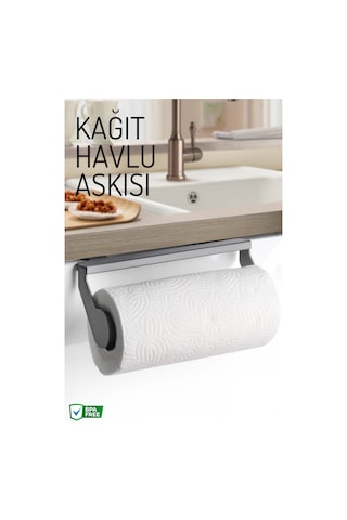 Pratik Kağıt Havlu Askısı Portatif Ve Kullanışlı Tasarım Gri