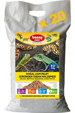 Bonny Nice Doğal Çam Pellet Sürüngen Taban Malzemesi 9 l x 20 Pk