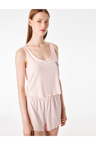 Koton Modal Kumaş Rahat Kalıp Askılı Şortlu Pijama Takımı Pembe 6slk40157mk