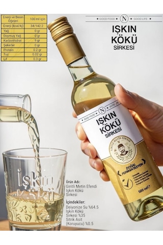 Giritli Metin Efendi Işkın Işgın Kökü Sirkesi 500 Ml