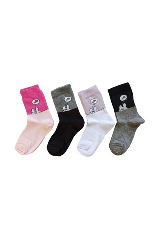 Butik Kız Çocuk 4 Adet Tavşan Figürlü Soket Çorap 5-6,7-8,11-12 Yaş