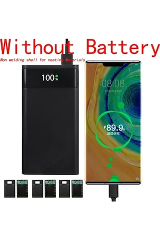 Honeybeeshop Beyaz S6 Tasinabilir Harici Sarj Cihazi Kutusu Hizli Sarj Hafif Power Bank Akilli Telefon Tablet Uyumlu Seyahat Pil Depolama Cantasi