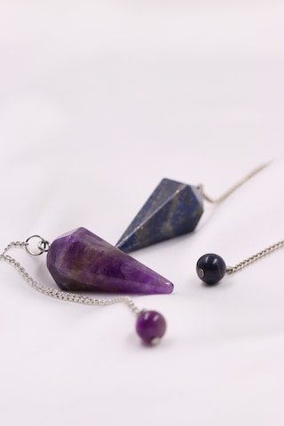 Doğal Taş Lapis Lazuli Taşı-ametist Taşı Pandül Sarkaç 2'li Set Çok Renkli