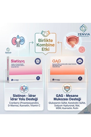 Sistinon Ve Aymedgag 2'li Set - Üriner Sistem & Mesane Sağlığı Takviye Edici Gıda Paketi
