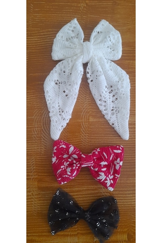 3'lü Set Toka Fiyonk Toka Klipsli Model Saç Aksesuarı