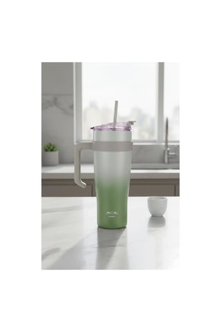 Bambum Horizon - Pipetli Termos Bardak Yeşil 1000ml Yeşil