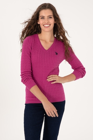 U.s. Polo Assn. Kadın Kazak /triko 50313625-vr252 Fusya Melanj