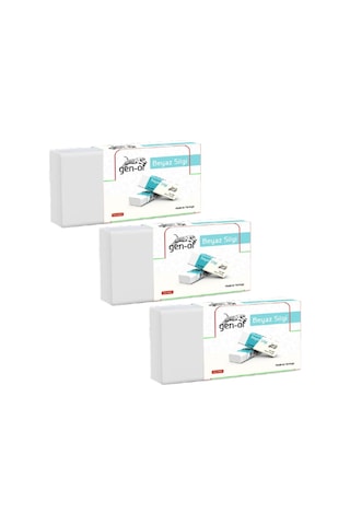 Gen-of No:20 Büyük Boy Pvc Free Beyaz Silgi 20 Adet
