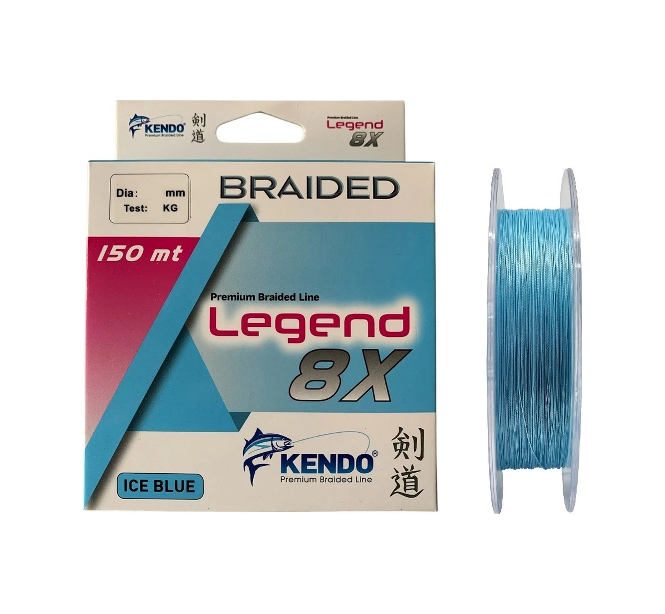Kendo Legend X8 150m 0,14mm Ice Blue Örgü İp Misina Kendo Legend X8 150m 0,14mm Ice Blue Örgü İp Misina