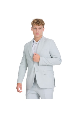 Hatemoğlu Mavi Slim Fit Sivri Yaka Keten Takım Elbise 33715 Mavi