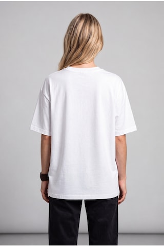 Black Nova Oversize Baskılı Unisex %100 Pamuk T-shirt Born To Ride Beyaz