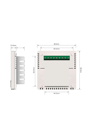 Hexa Controls RT226-R4 Sıva Altı 2/4 Borulu Fan Coil Termostatı