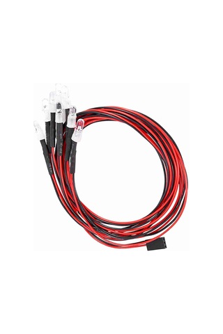 Geekyou 1/10 Rc Araba İçin 8'li Led Aydınlatma Seti - 4 Beyaz + 4 Kırmızı Işık, Alıcıdan Direk Besleme, Dayanıklı Ve Cool Görünüm