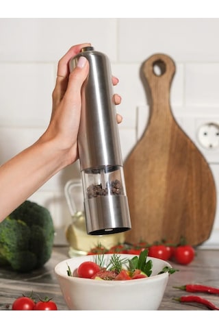 Evıe Elektrikli Baharat Ve Tuz Değirmeni 203440539 Gümüş