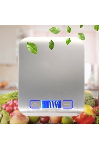 Buffer Tf 1002 Hassas Ölçümlü Maksimum 5 Kg Kapasiteli Led Ekran Platin Dijital Mutfak Tartısı Renk