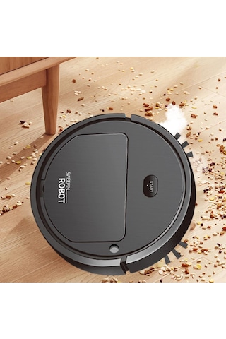 Suntek 4'ü 1 Arada Robot Süpürge Usb Şarjı Ev Evcil Siyah