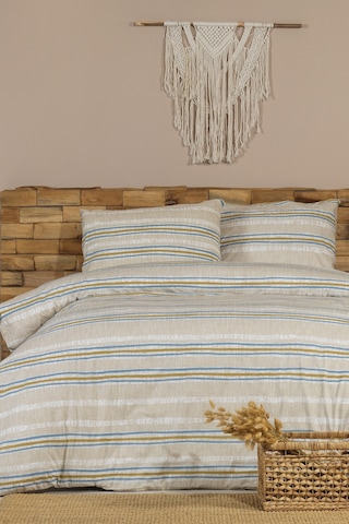 Elart Wilda Nevresim Takımı Tek Kişilik Lastikli Çarşaf 160x220 Cm Bej Bej